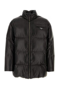 Prada Men Black Nappa Leather Down Jacket Luosophy