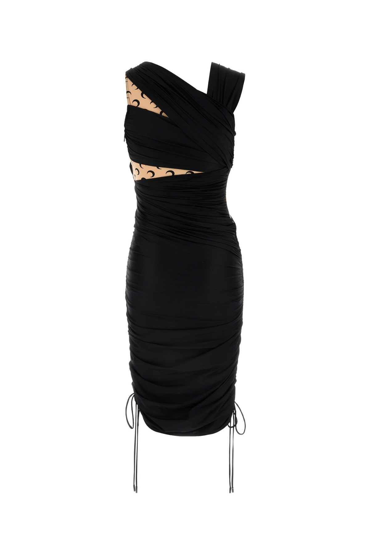 Marine Serre Women Black Stretch Nylon Dress