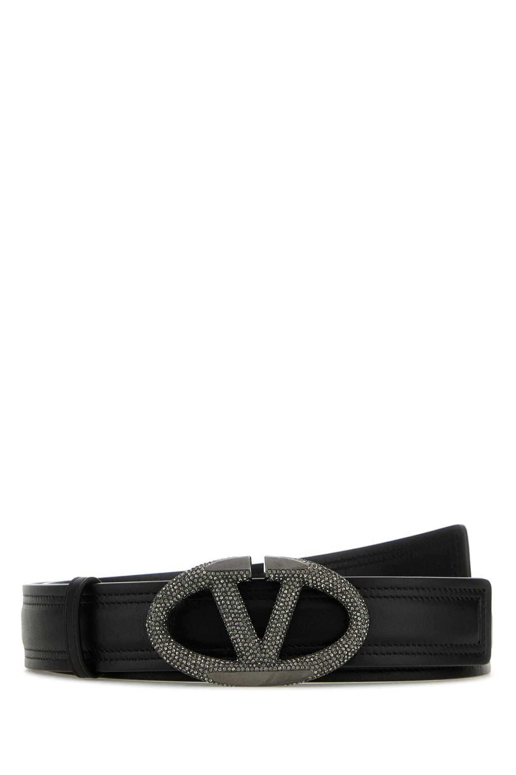 Valentino Garavani Women Black Leather Vlogo The Bold Edition Belt Luosophy