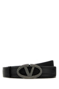 Valentino Garavani Women Black Leather Vlogo The Bold Edition Belt Luosophy