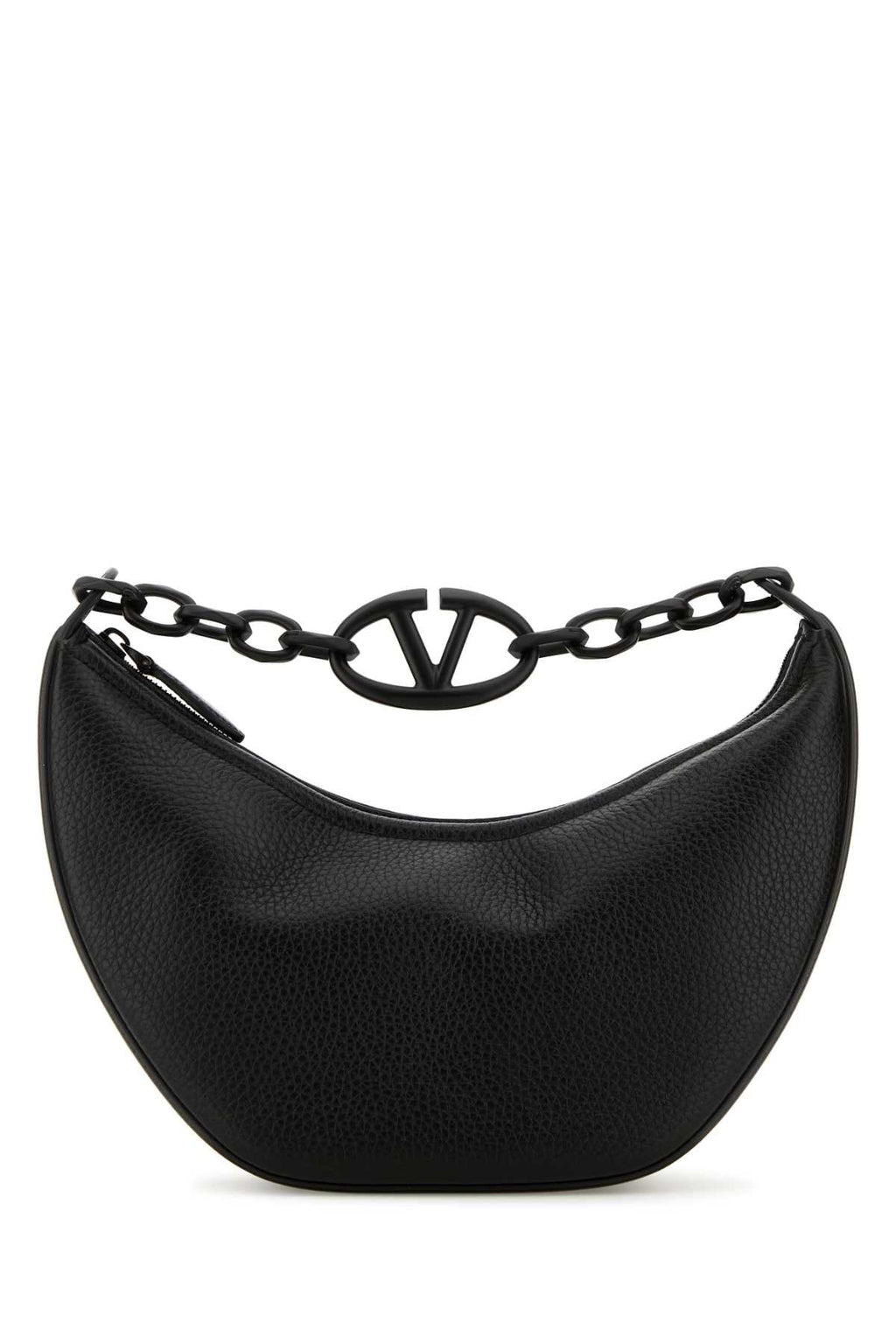 Valentino Garavani Women Black Leather Hobo Vlogo Moon Handbag
