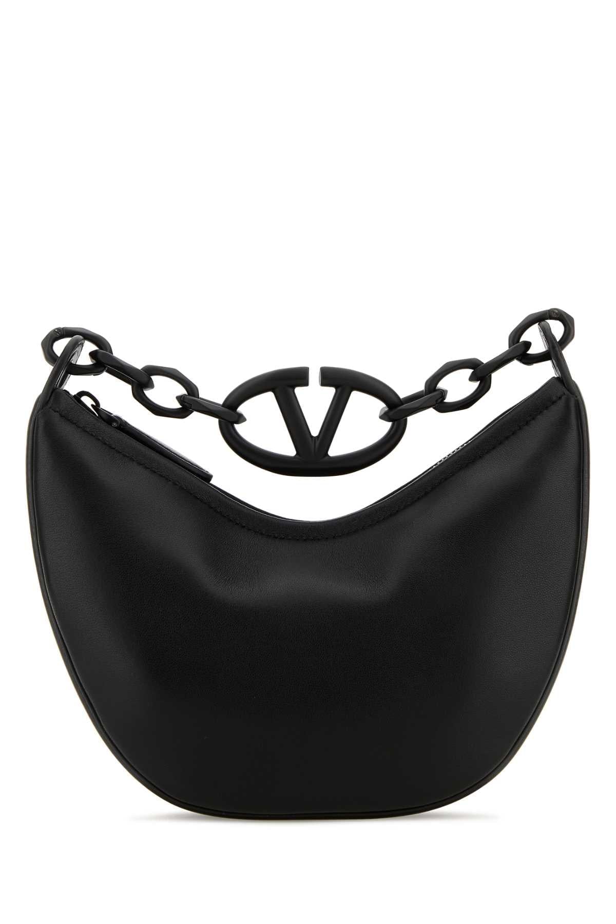 Valentino Garavani Women Black Leather Hobo Vlogo Moon Handbag Luosophy