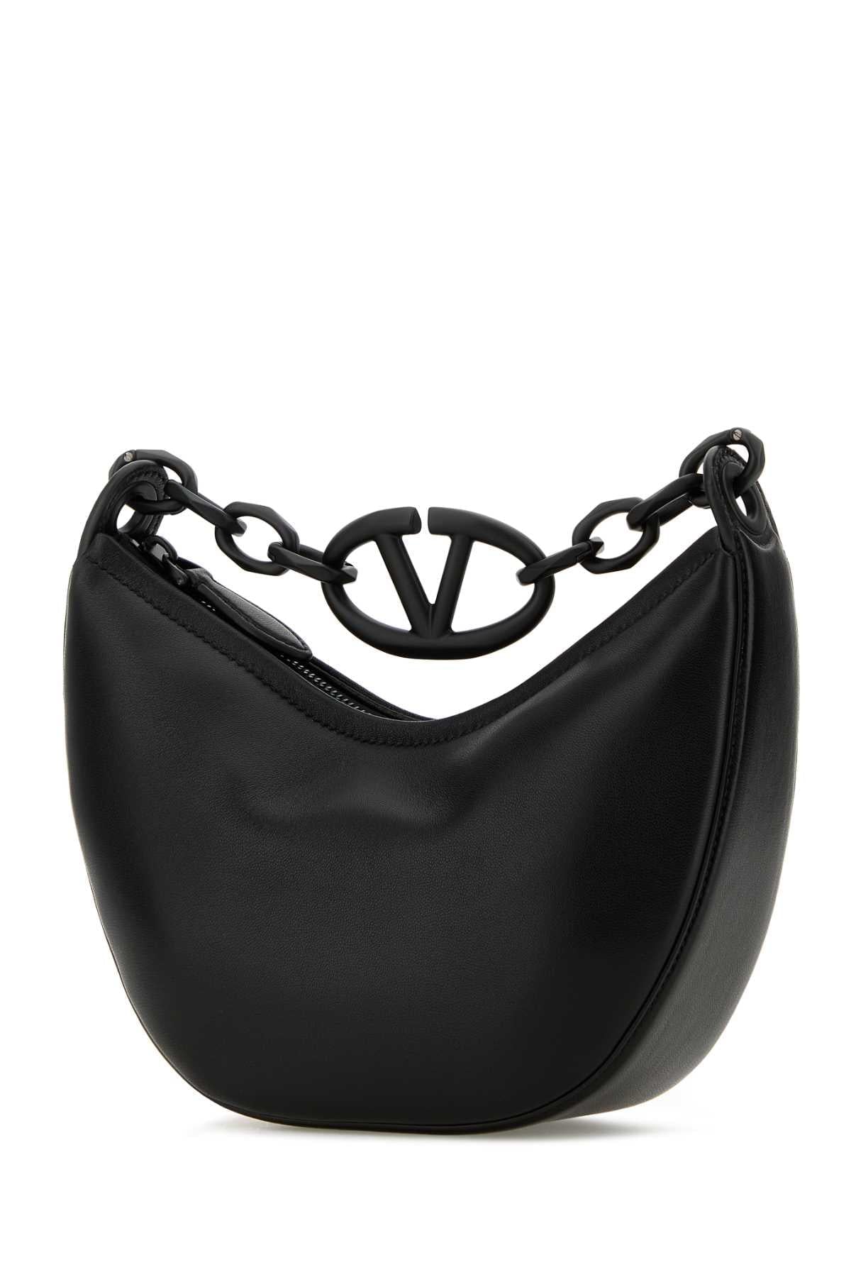 Valentino Garavani Women Black Leather Hobo Vlogo Moon Handbag Luosophy