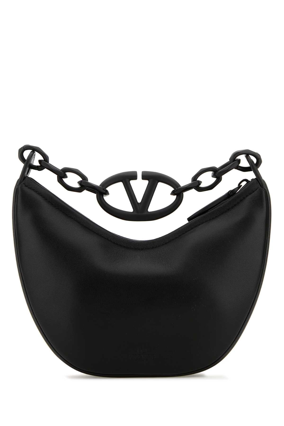 Valentino Garavani Women Black Leather Hobo Vlogo Moon Handbag Luosophy
