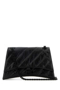 Balenciaga Women Black Leather Medium Crush Shoulder Bag