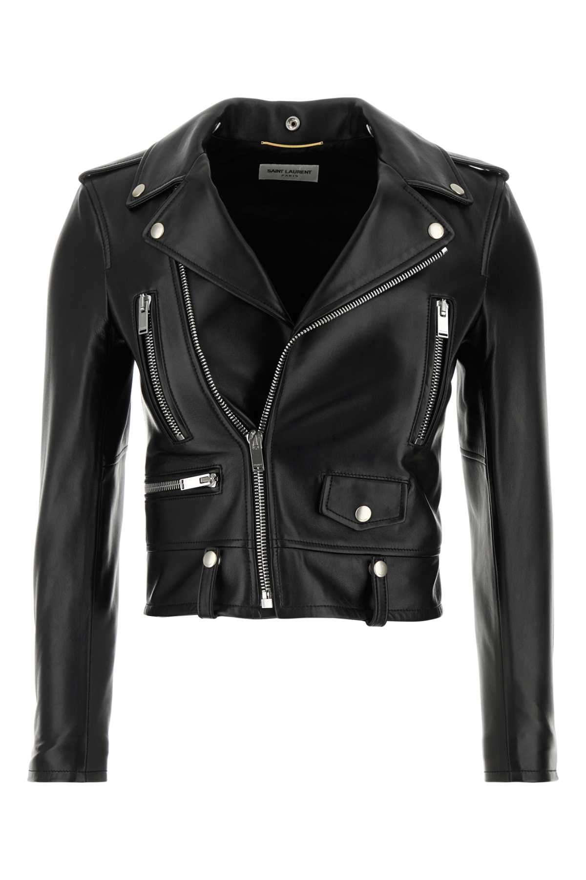 Saint Laurent Women Black Nappa Leather Jacket Luosophy