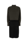 Maison Margiela Women Two-Tone Poplin And Wool Shirt Dress