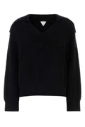 Bottega Veneta Women Black Stretch Cotton Blend Polo Shirt
