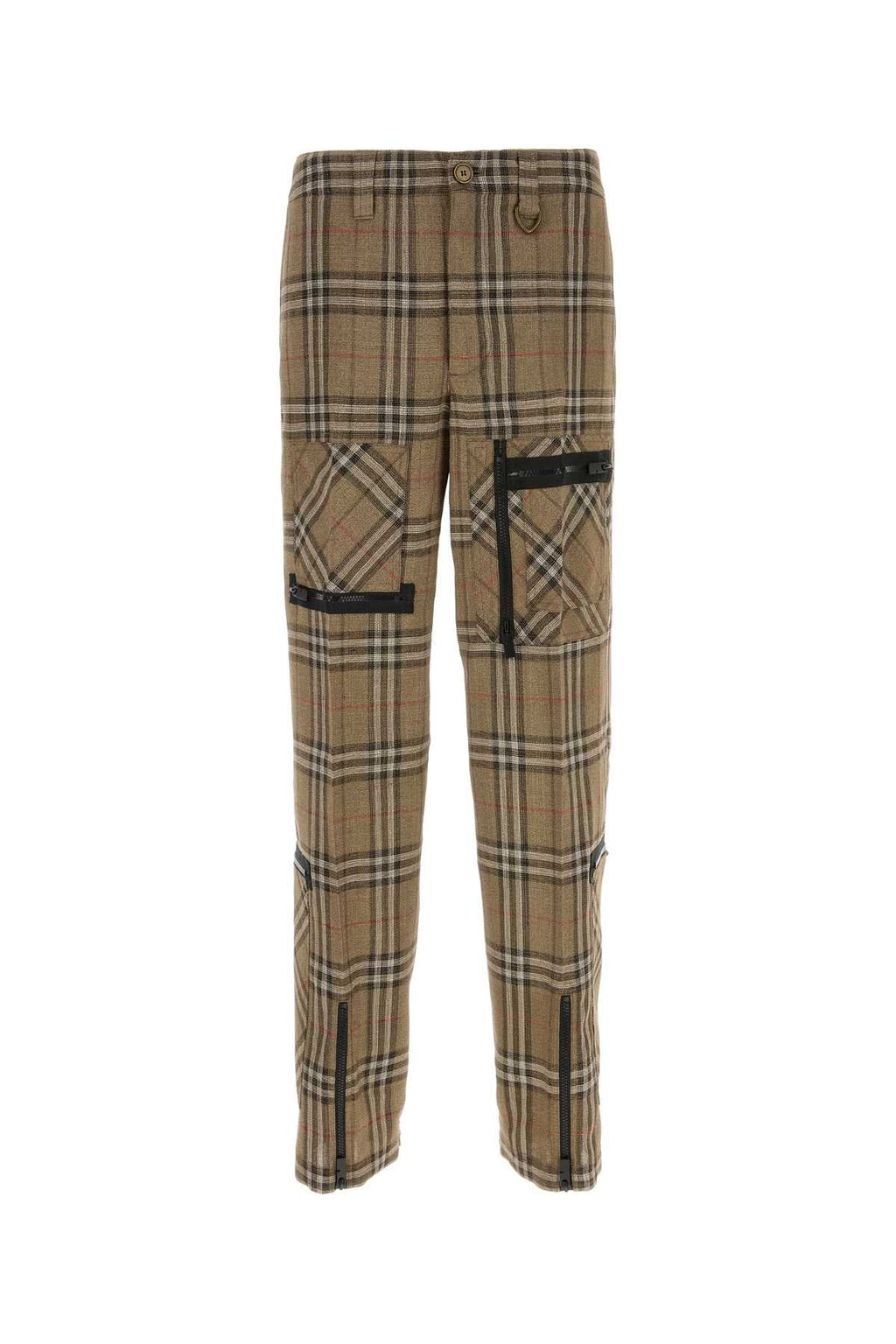 Burberry Men Embroidered Viscose Blend Cargo Pant