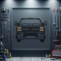 2015 Silverado 2500HD Front View Metal Neon Car Wall Art - MTN0209