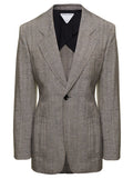 Bottega Veneta Women Grey Single-Breasted Slim-Fitted Jacket With Single Button In Viscose Blend Woman