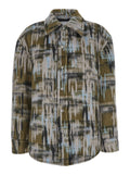 Bottega Veneta Women Multicolor Overshirt With Pointed Collar In Brushed Wool Woman