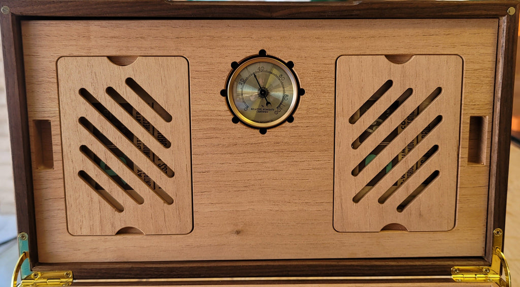 Cigar Humidor - Zebrawood with Spanish Cedar Lining - 80 Capacity Red Ridge Woodworking