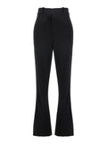 Bottega Veneta Women Black Flared Pants With Belt Loops In Viscose Blend Woman