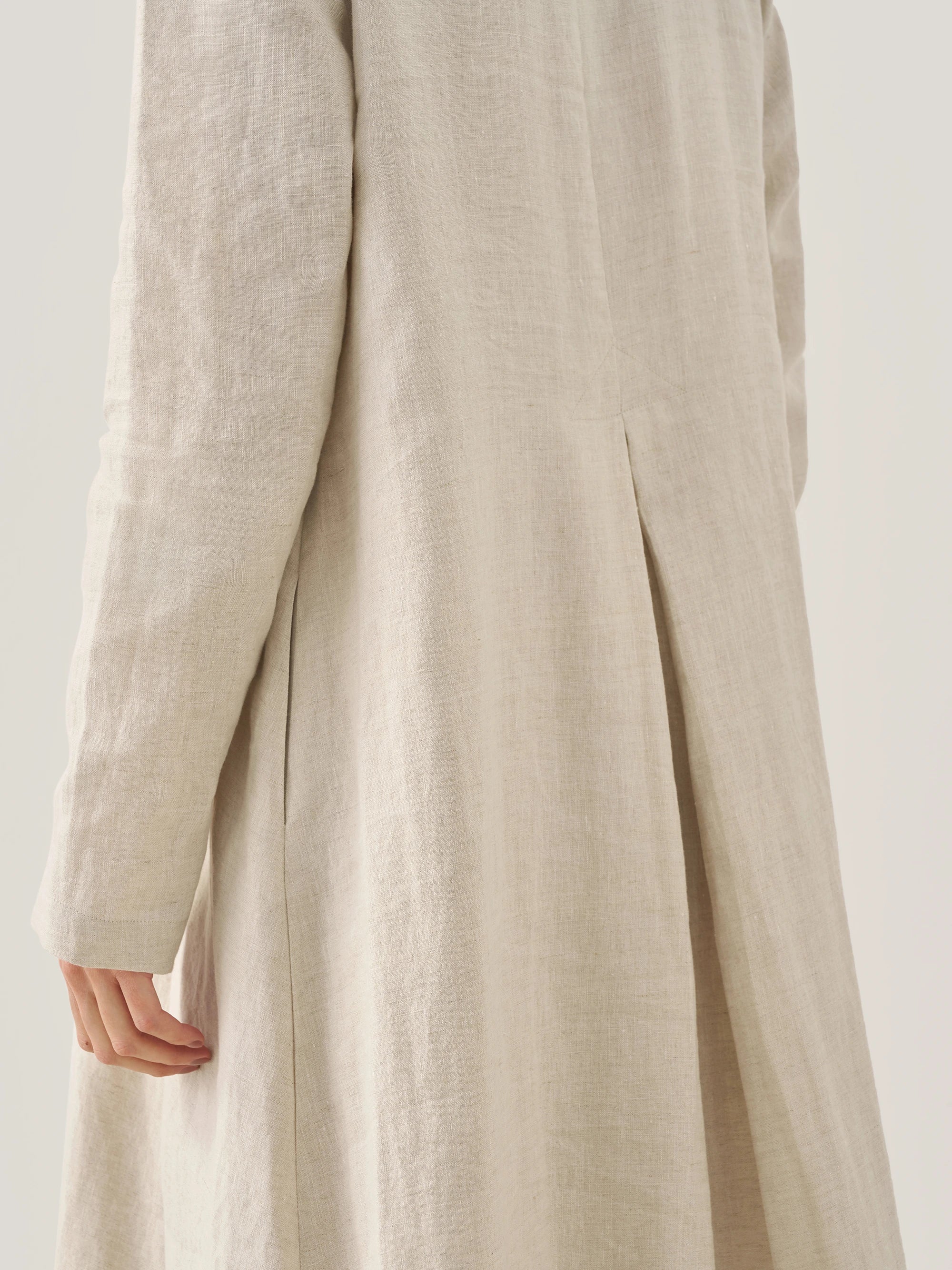 100% Linen Hooded Pullover Midi Dress REBECCA LINTICO