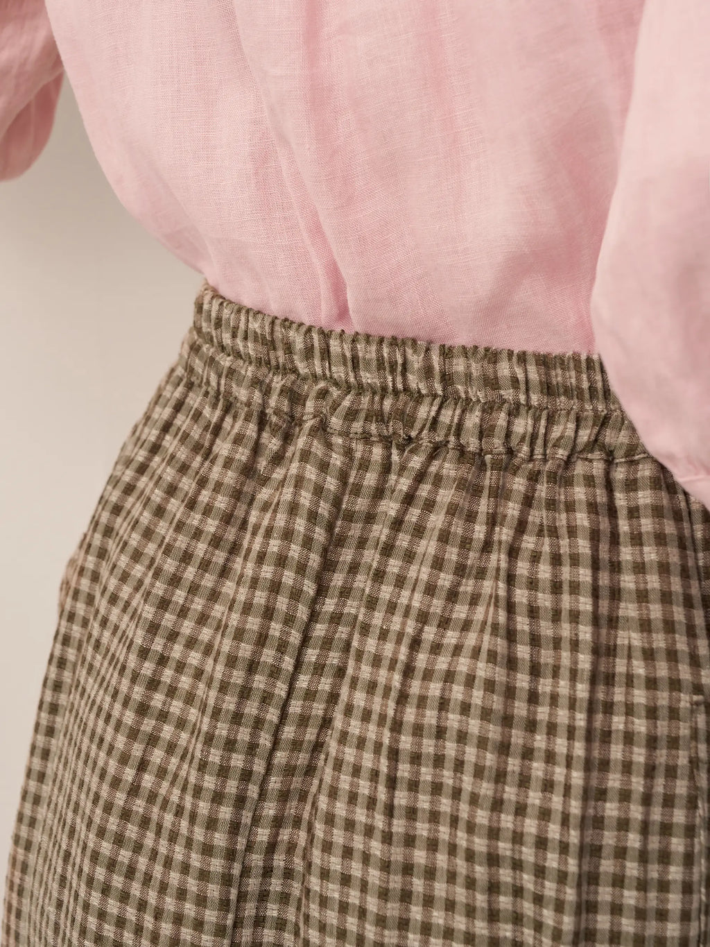 100% Linen Elastic Waist Skirt MARINA