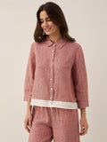 100% Linen Buttoned Closure Color-Blocked Shirt JANICE LINTICO