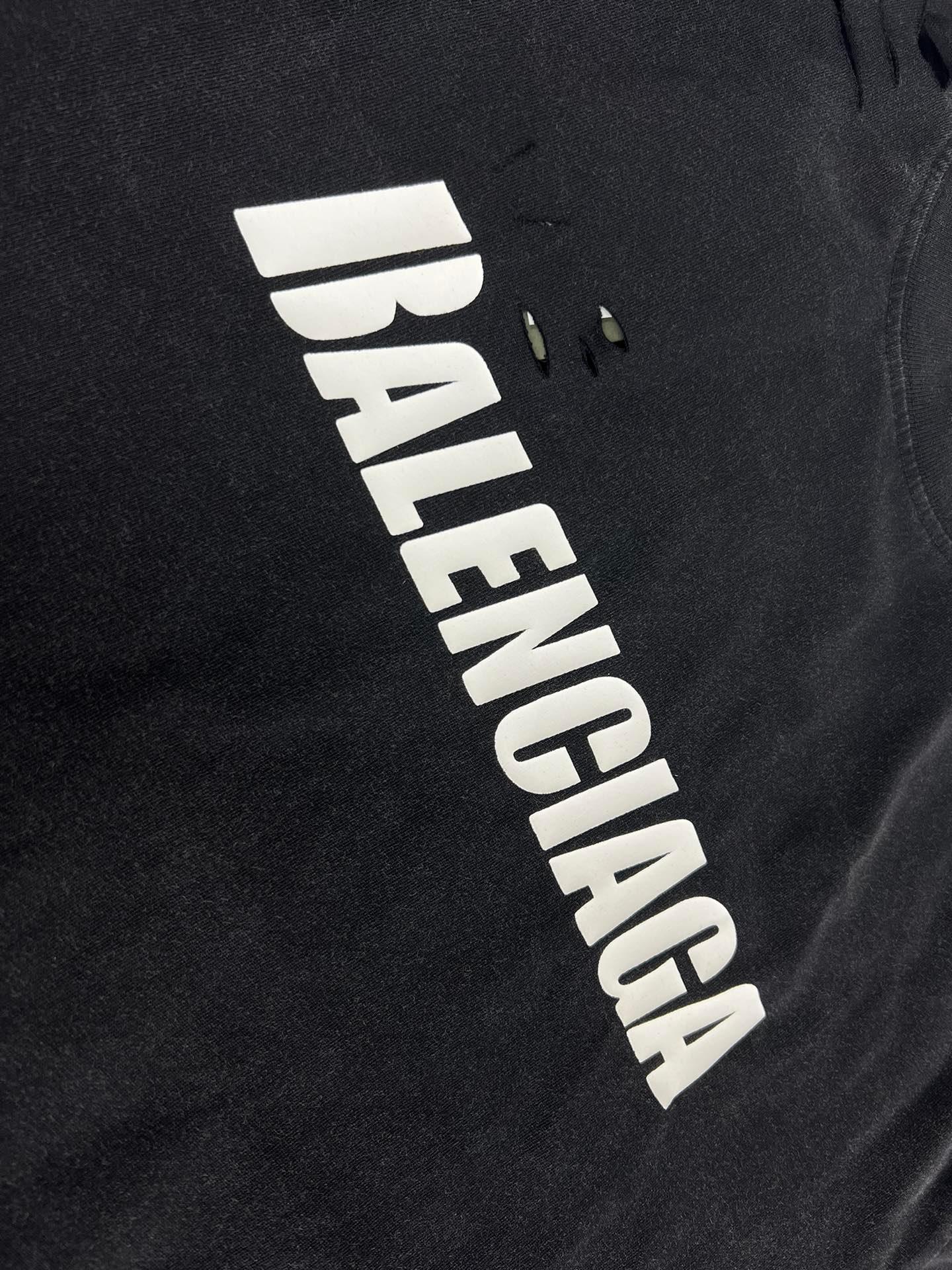 Balenciaga Black T-Shirt Without Collar Banlieue91