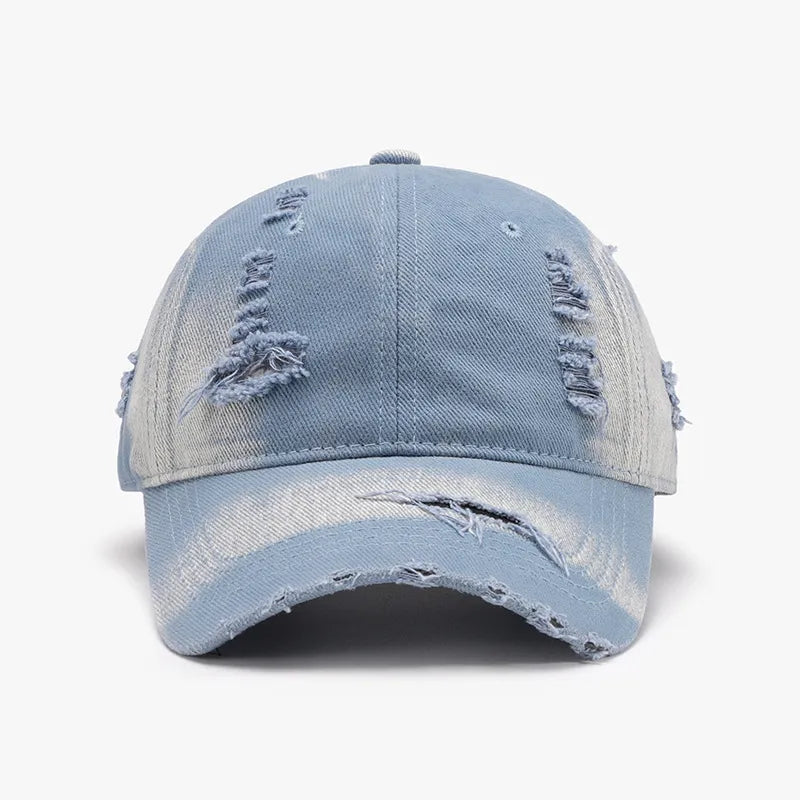 Distressed Adjustable Cotton Baseball Cap V.I.P Digital Presence