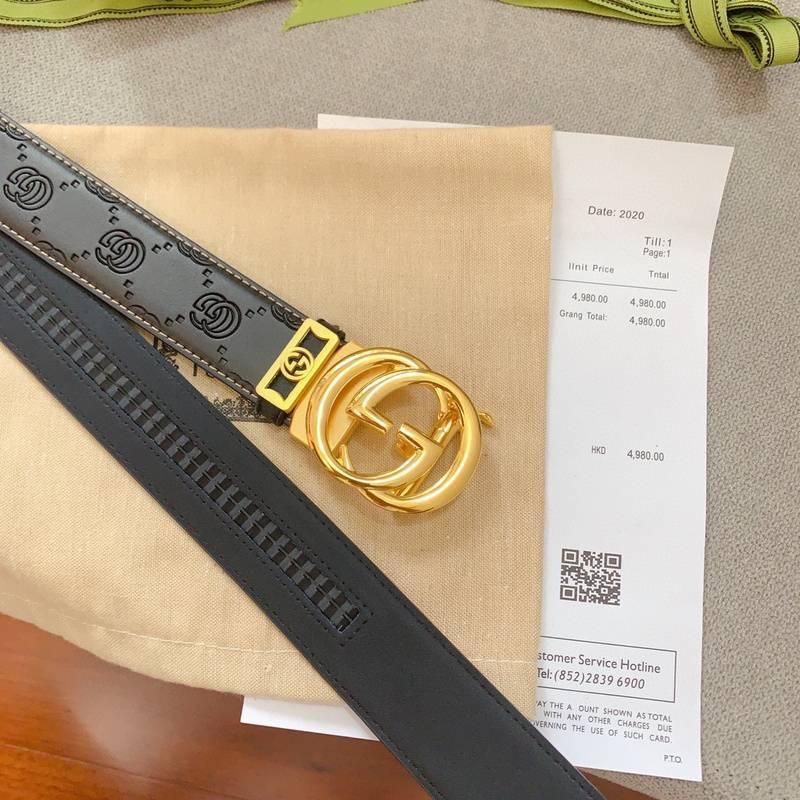 GUCCI Embellished coated-canvas and leather belt 'Black' Banlieue91