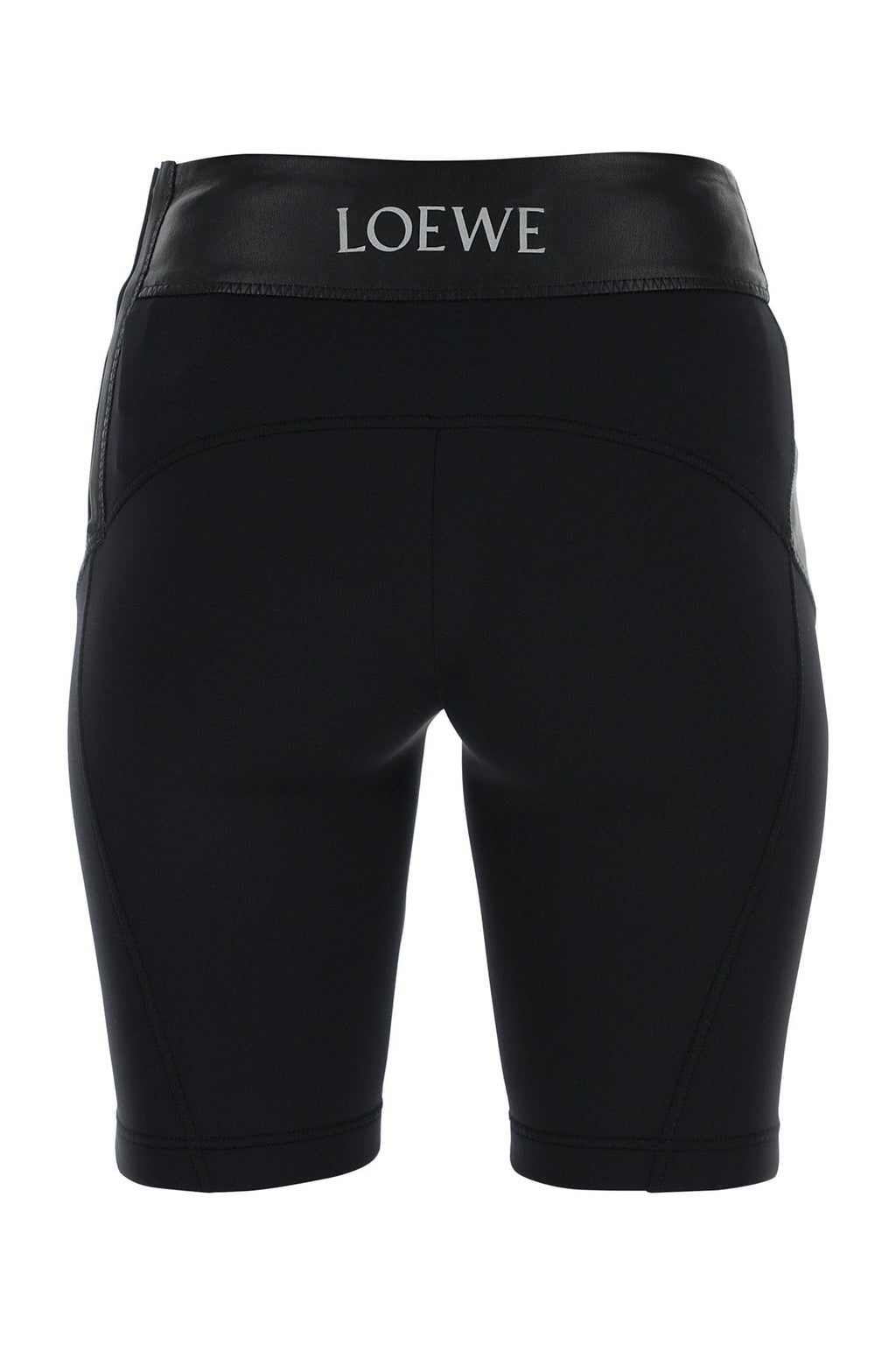 Loewe Women Black Leather And Fabric Leggings