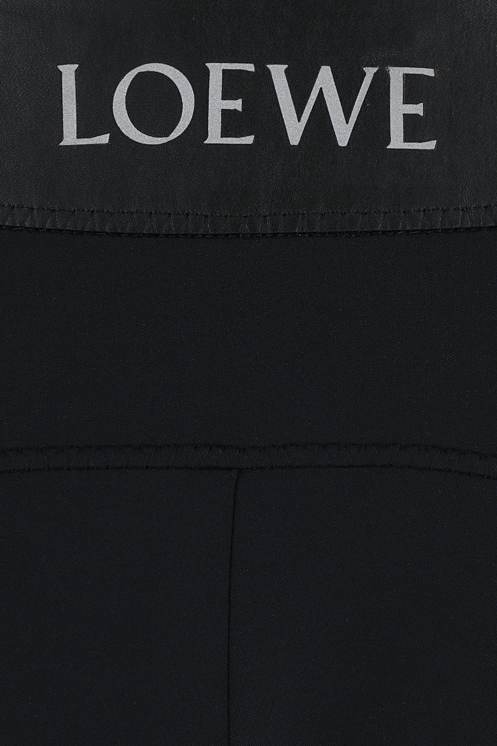 Loewe Women Black Leather And Fabric Leggings