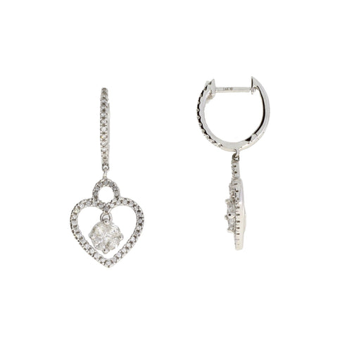 .50ct Diamond Dangle Earrings 14KT White Gold Bids.com
