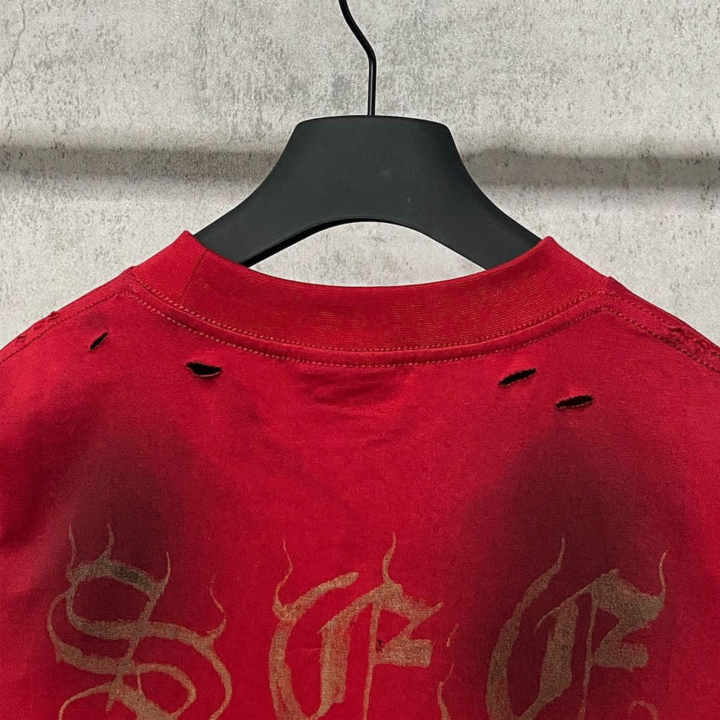 Balenciaga Red T-Shirt Without Collar Banlieue91