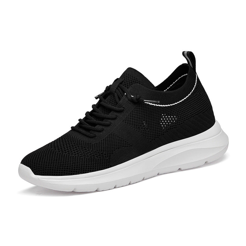 Indoor height increasing sports and leisure shoes for men white invisible height increasing shoes 7CM V.I.P Digital Presence