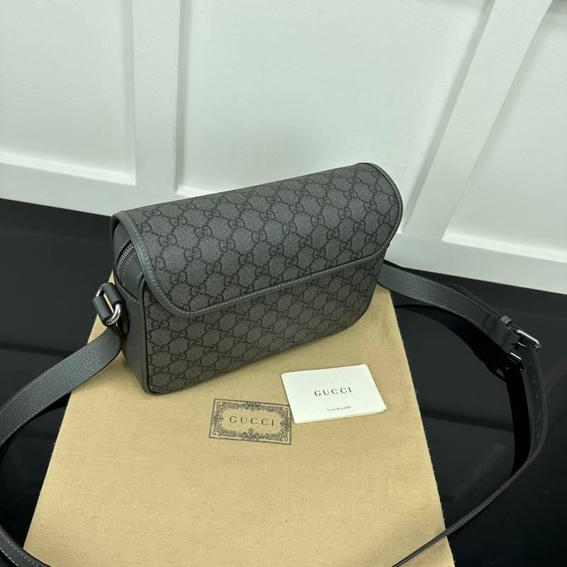 Gucci GG Supreme Monogram Textured Dollar Calfskin Ophidia Flap Shoulder Bag Banlieue91