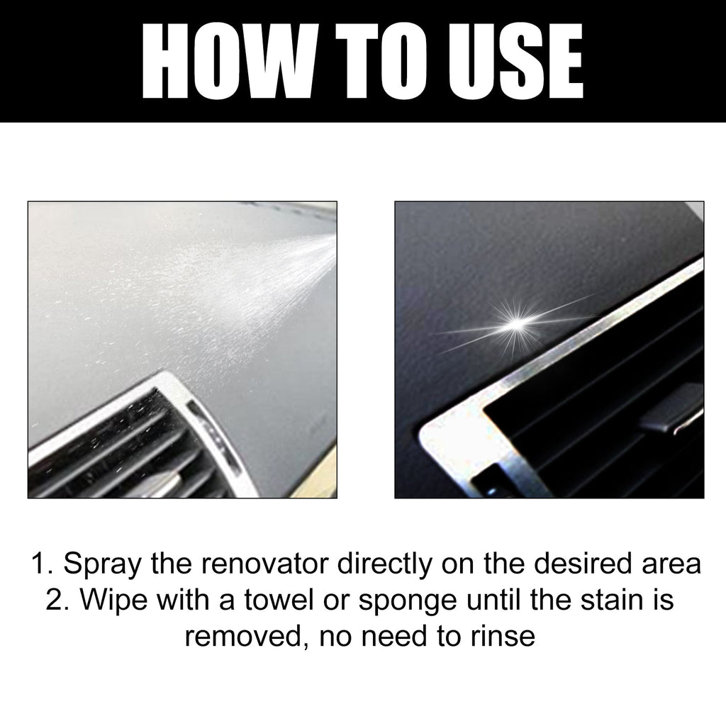 Car Interior Renovation Spray, Seat Interior Instrument Panel Cleaning Decontamination Maintenance Refurbishing Care Agent