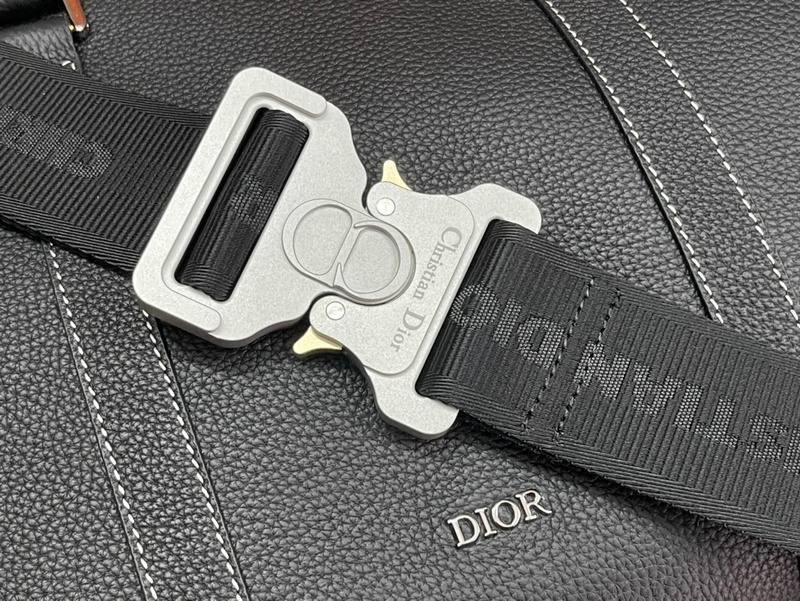 Dior Lingot 50 Duffle Bag In Black Grained Calfskin Banlieue91