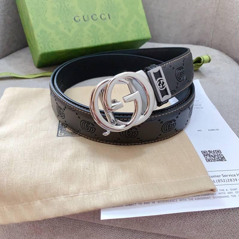 GUCCI Embellished coated-canvas and leather belt 'Black' Banlieue91