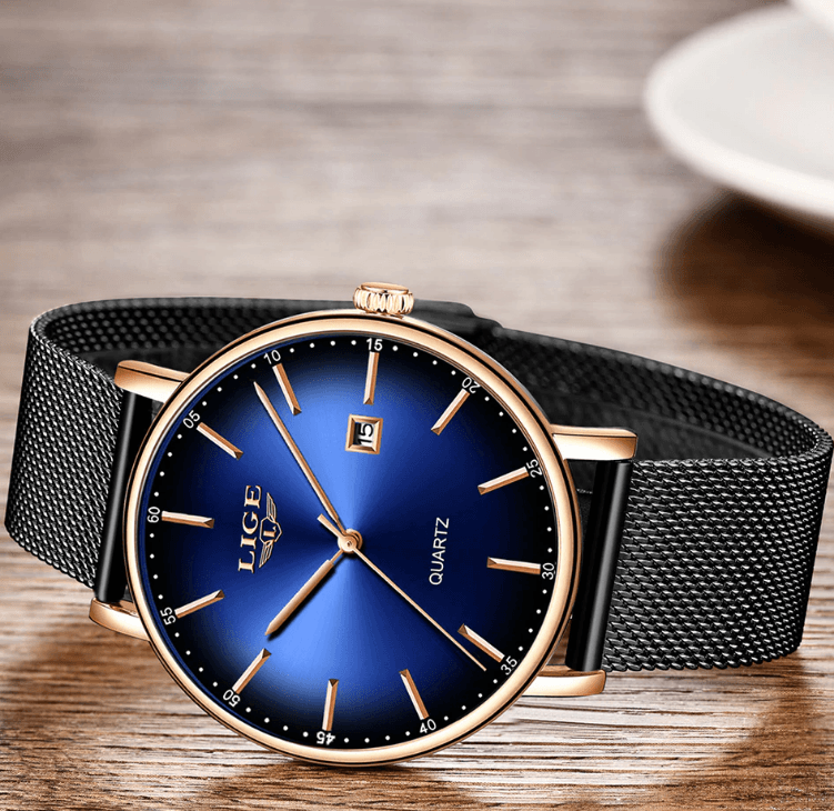Men's Elegant  Watch With Stainless Steel Straps And Special Date Display Excellent Look Unique Design Perfect Gift