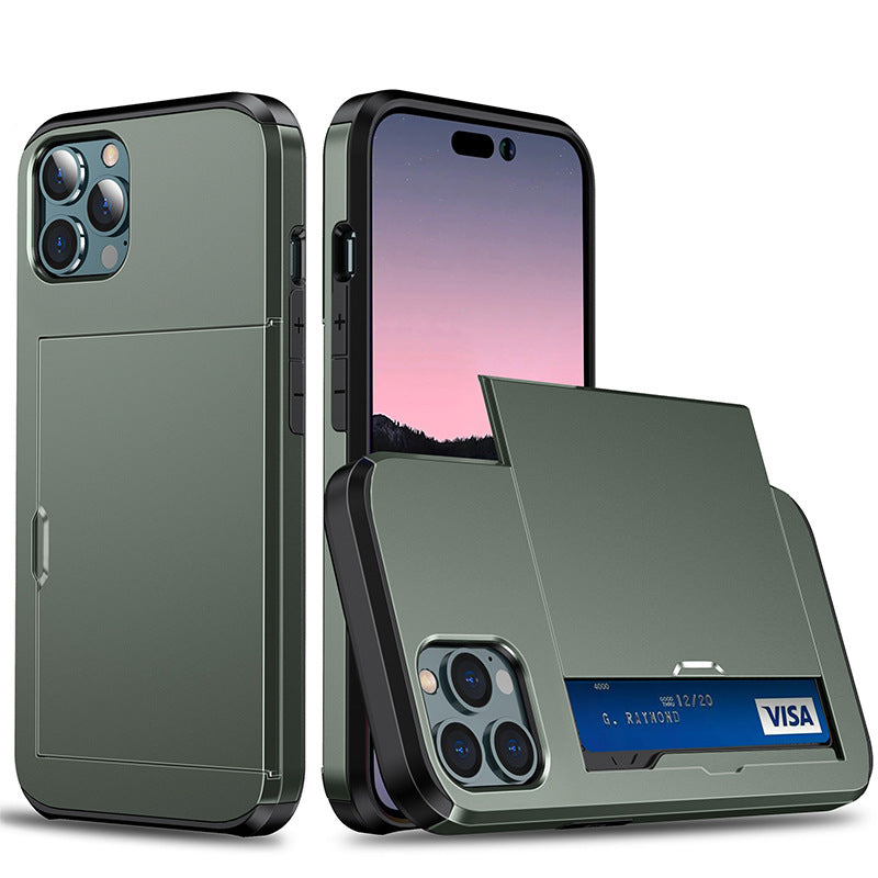 Applicable iphone 14 phone case Apple 13 slider insert card 2 in 1 anti-drop 12Pro wallet case XR V.I.P Digital Presence
