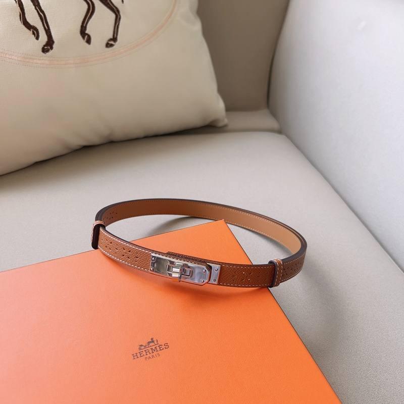 Hermes Men Silver Buckle Belt 'Brown' Banlieue91