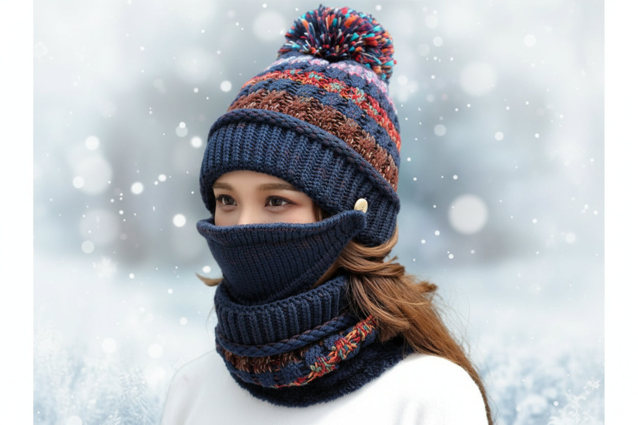 Winter Plush Knitted Hat – Soft Warm Knit Beanie for Cold Weather FitiqueFit