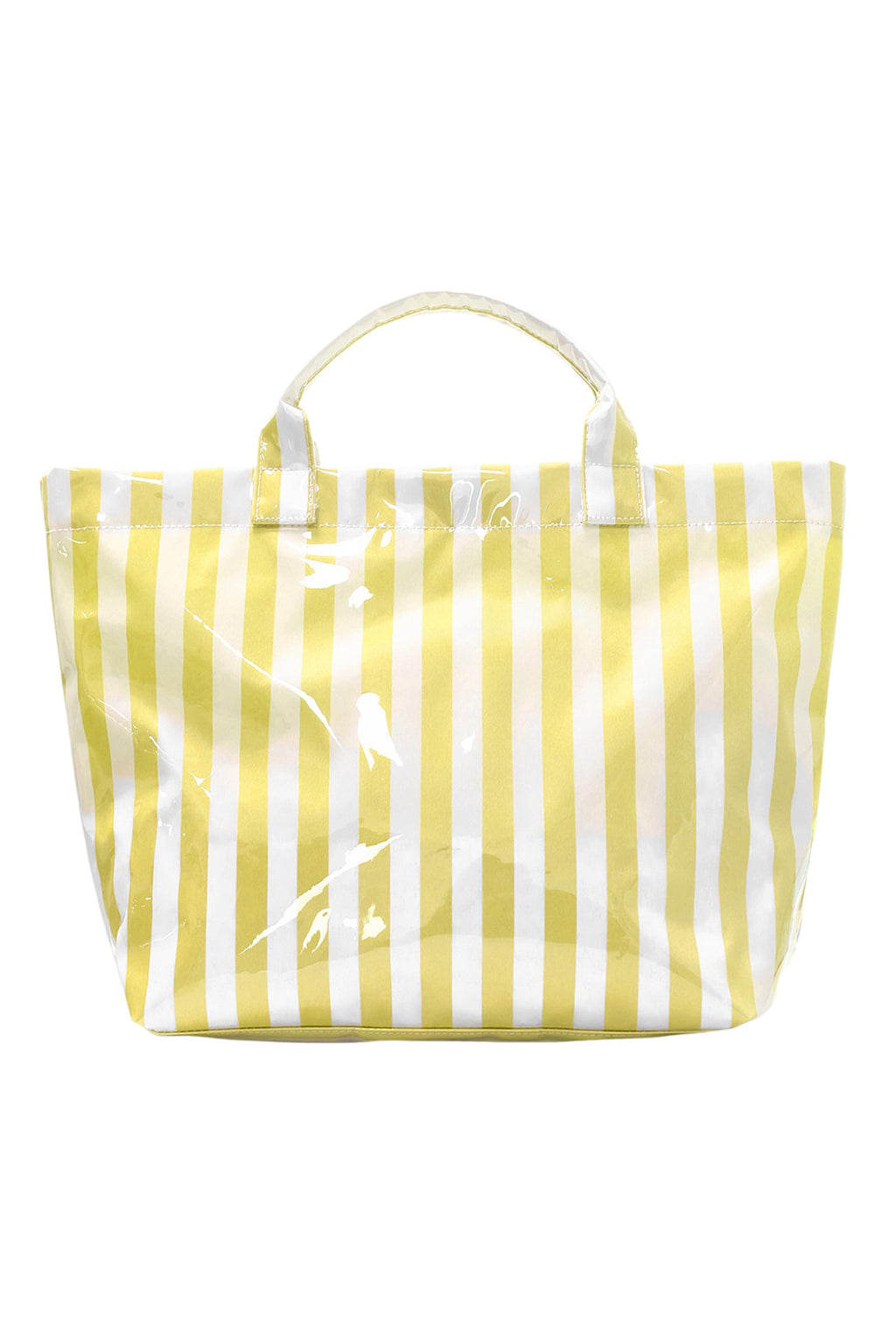 Red Glossy Striped Vinyl Large Tote Bag (Color Varied)
