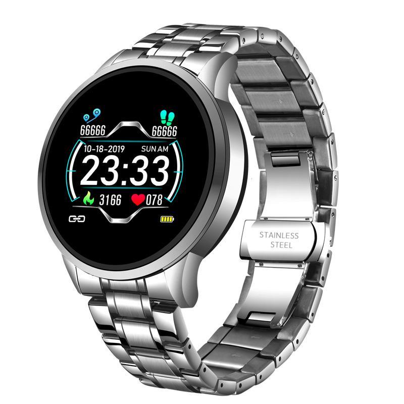 New Smart Watch For Men  With IP67 Waterproof Protecion and Heart Rate Fitness Tracker Pedometer For Android and IOS sistems Steel Band Sports Men Smart Watch Stevvex