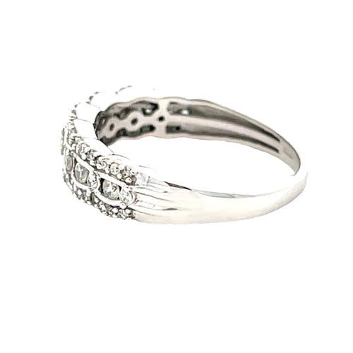 .50ct Diamond Wedding Band Ring 14KT White Gold Bids.com