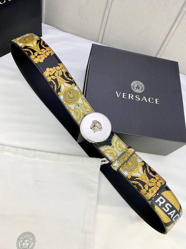 Versace MEDUSA BIGGIE ENAMEL LEATHER BELT Banlieue91