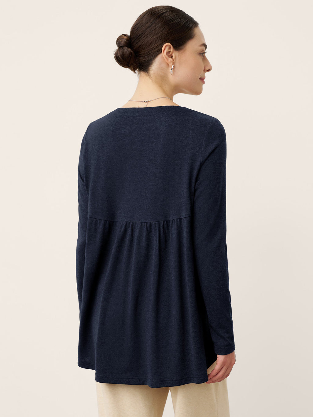 Wool Panelled Ruched Asymmetric Hem Top KALISTA LINTICO