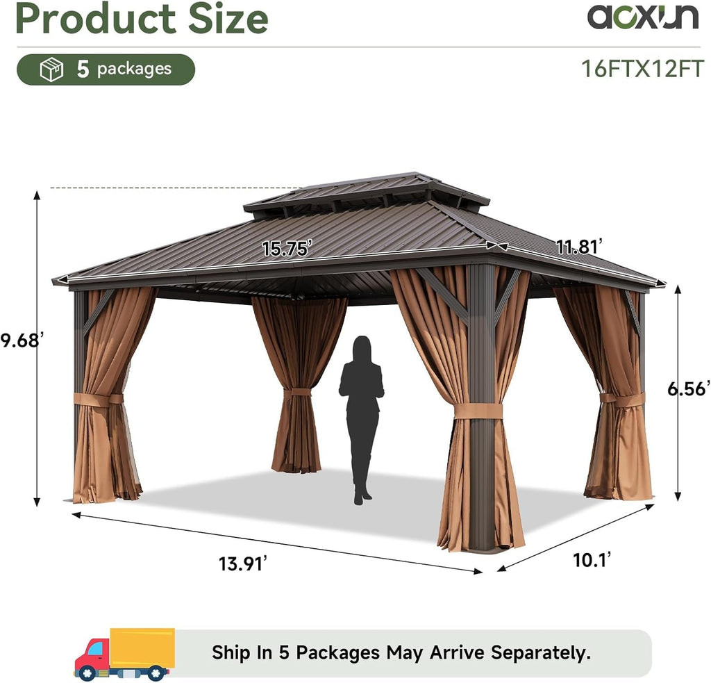 12x16 Hardtop Gazebo Outdoor Garden Patio Structure