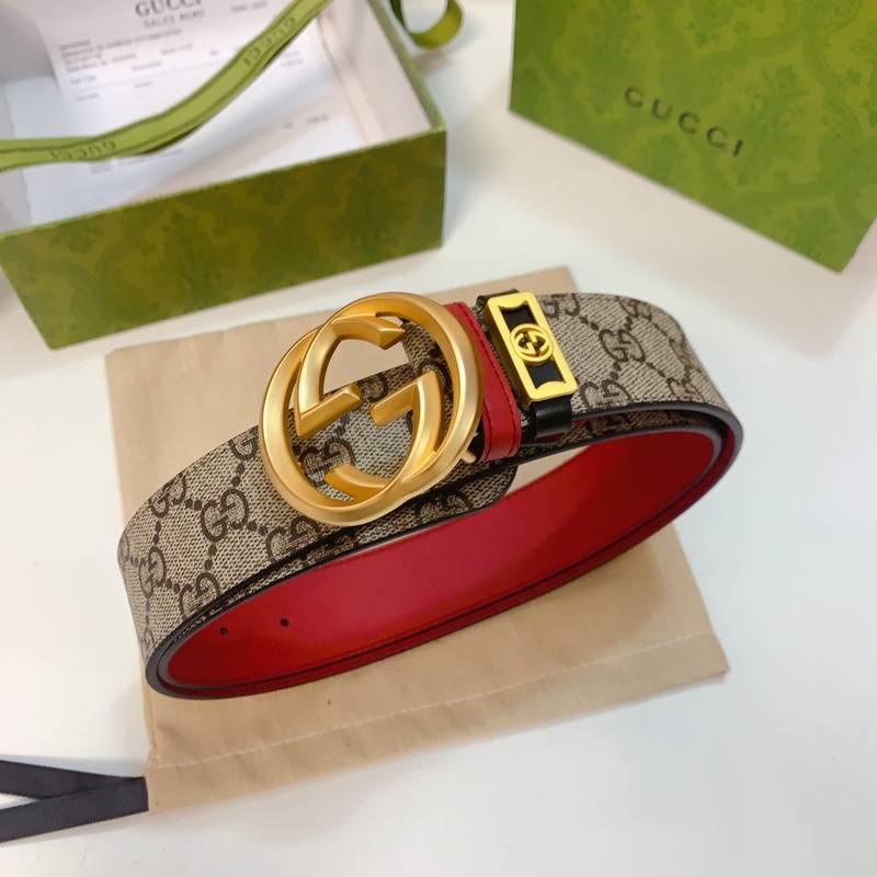 GUCCI Embellished coated-canvas and leather belt 'Beige' Banlieue91