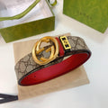 GUCCI Embellished coated-canvas and leather belt 'Beige' Banlieue91