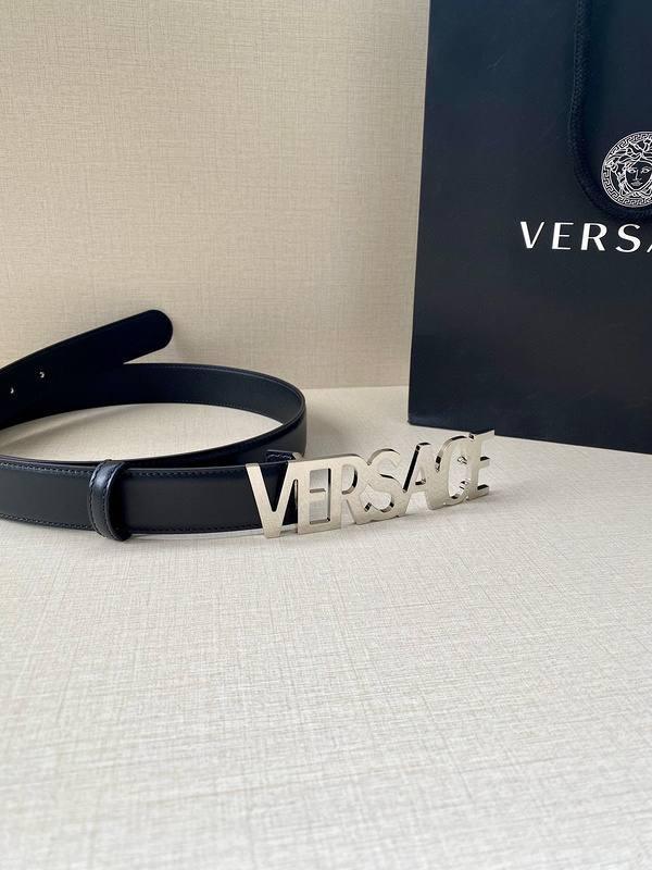 Versace Women's Leather Logo Decorated Buckle Belt Banlieue91