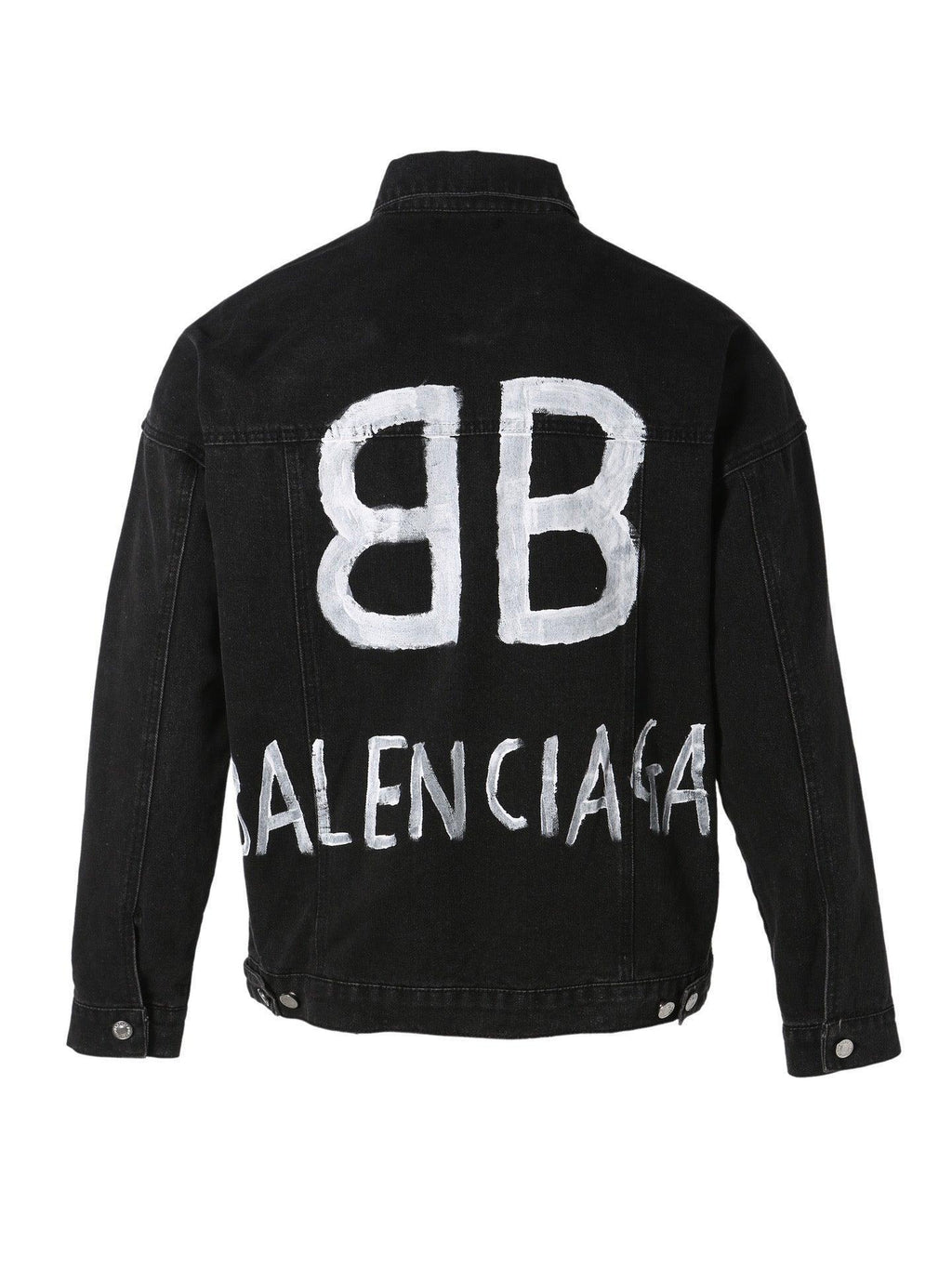 Balenciaga BB Sprayed Denim Jacket Large Fit 'Dark Grey White' Banlieue91