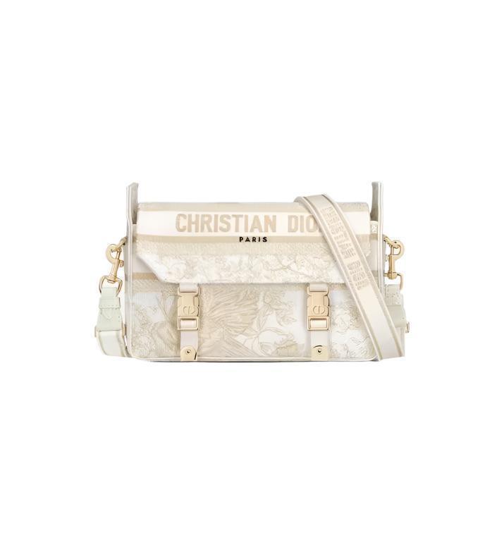 Christian Dior Canvas Diorcamp Messenger in White Gold Banlieue91