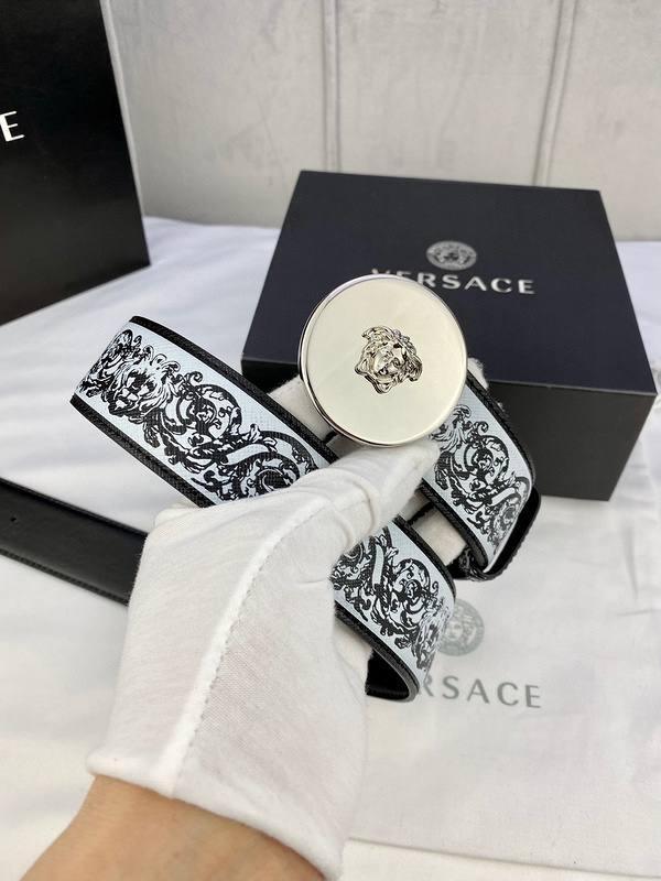 Versace MEDUSA BIGGIE ENAMEL LEATHER BELT Banlieue91