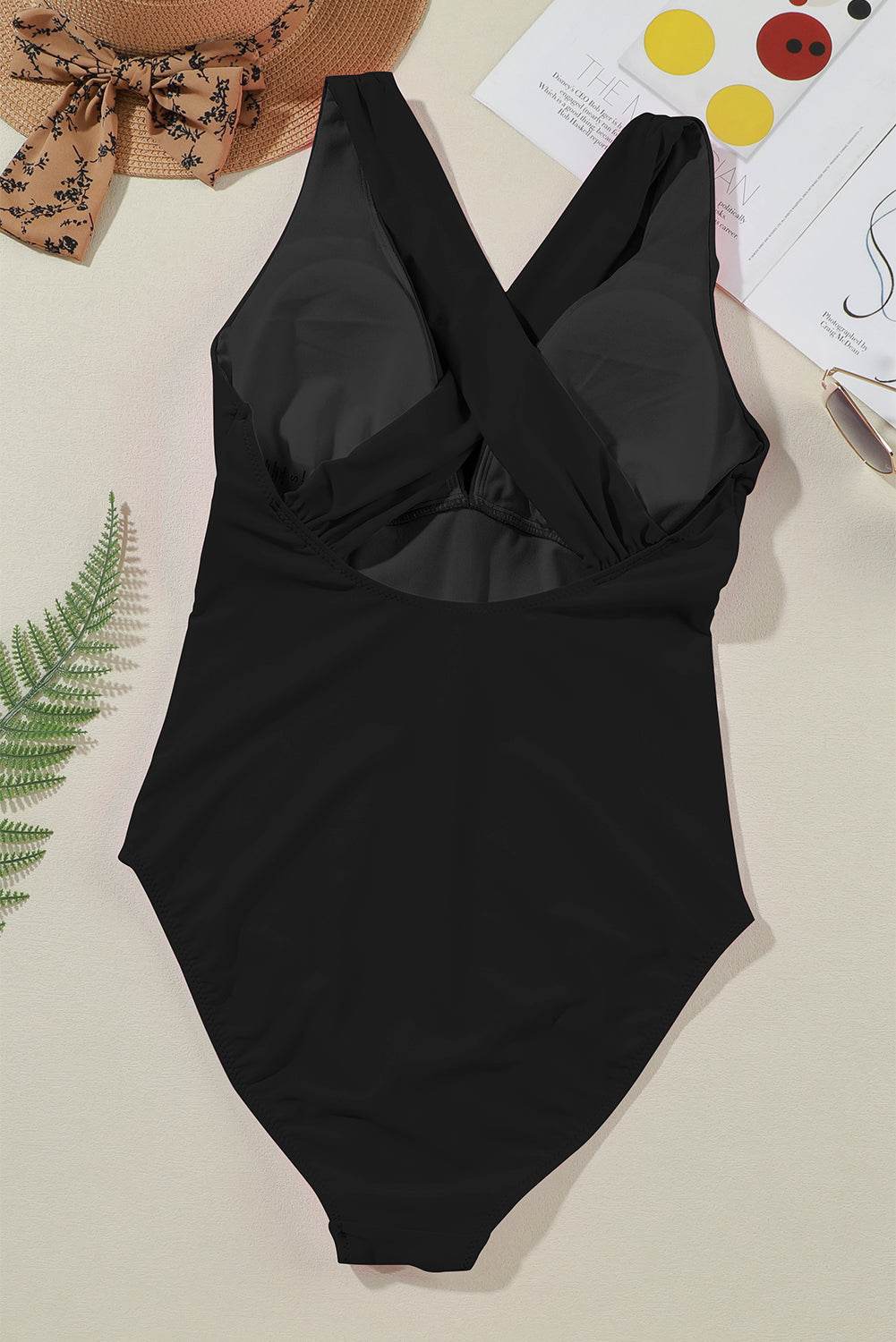 Crisscross Wide Strap One-Piece Women Swimwear